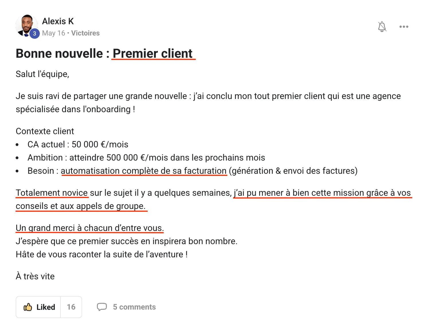 Publication de Alexis K dans l’Écosystème ZénithIA